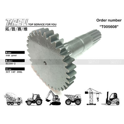 उच्च स्थायित्व EX200-2 एक्सकेवेटर यात्रा 1 स्टेज सन गियर काली रंग में विश्वसनीय वितरक से