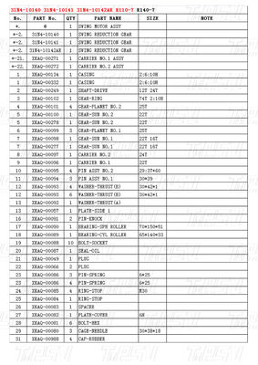 R110-7 ब्लैक OEM एक्सकेवेटर स्विंग मोटर ड्राइव पार्ट्स कैटलॉग 31N4-10140