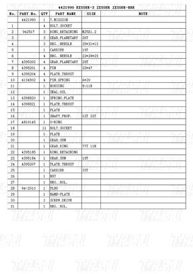 खुदाई मशीन स्विंग ड्राइव पर बोल्ट EX55UR-3 ZX55UR ZX55UR-HHE 4421990 कैटलॉग