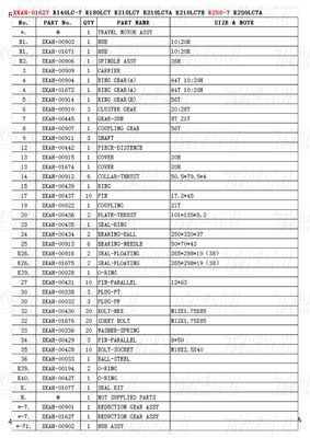 कस्टम रंगीन खुदाई हाइड्रोलिक स्विंग यात्रा ड्राइव R250-7