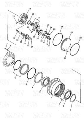 20N-60-41205 20N-60-31200 प्लैनेटरी रिड्यूसर के साथ PC15-1 खुदाई अंतिम ड्राइव पर बोल्ट