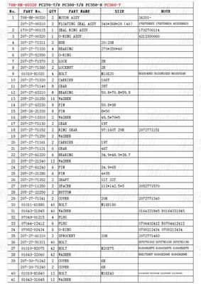 कस्टम रंग 708-8H-00320 PC360-7 उत्खनन यात्री ड्राइव कैटलॉग प्रदर्शन के लिए काले रंग में मोटर
