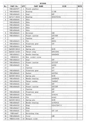 हाइड्रोलिक स्विंग मोटर यात्रा मोटर ड्राइव VOE14667677 EC300D खुदाई अंतिम ड्राइव प्रदर्शन के लिए भागों सूची