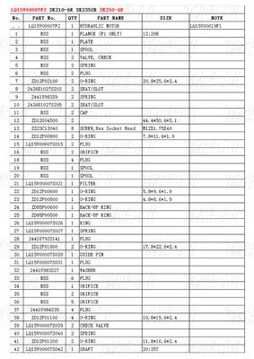 स्थापना बोल्ट-ऑन LQ15V00007F2 खुदाई यात्रा ड्राइव कैटलॉग मॉडल के आधार पर भिन्न होता है
