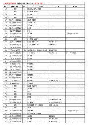 स्थापना बोल्ट-ऑन LQ15V00007F2 खुदाई यात्रा ड्राइव कैटलॉग मॉडल के आधार पर भिन्न होता है