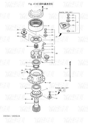 OEM स्टील बोल्ट ऑन स्विंग मोटर हिताची के लिए K1038203 130426-00010 130426-00010A DX225 एक्सकेवेटर स्विंग ड्राइव कैटलॉग