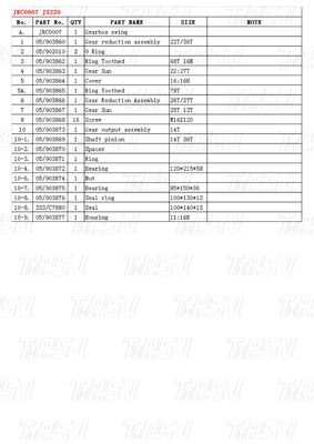 स्टॉक में JRC0007 JS220 खुदाई मशीन स्विंग ड्राइव कैटलॉग पर कस्टम बोल्ट