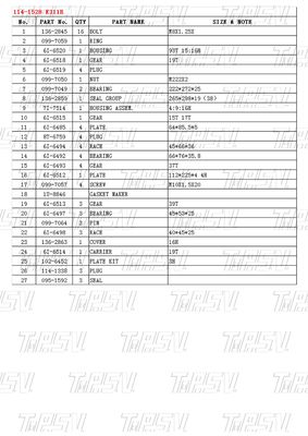 एक्सकेवेटर स्विंग ट्रैवल ड्राइव पर ब्लैक बोल्ट