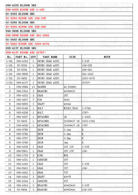 कस्टम ब्लैक स्टील 096-4329 5I-5393 5I-5394 096-5898 5I-5492 099-4137 E200B एक्सकेवेटर स्विंग ड्राइव कैटलॉग मरम्मत की दुकानें