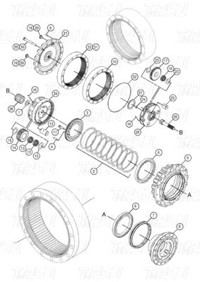 OEM स्टील 227-6949 296-6299 353-0611 523-0574 353-0615 E320D खुदाई मशीन यात्रा ड्राइव कैटलॉग गियरबॉक्स विधानसभा
