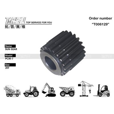 FUFRP-1159-08 उच्च परिशुद्धता PC30-7 उत्खनन यात्री 2 चरण सूर्य गियर काले रंग में
