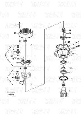 Good price वॉल्वो कैटलॉग VOE14507900 के लिए EC140B एक्सकेवेटर प्लैनेटरी स्विंग रेड्यूसर ऑनलाइन