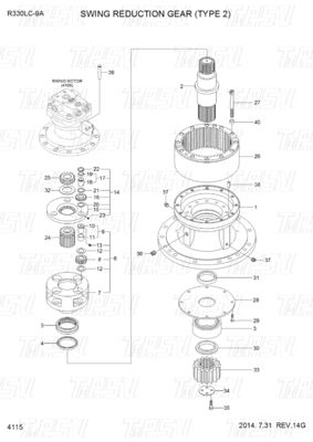 Good price 31Q9-19140 R330-9 खुदाई मशीन स्विंग ड्राइव कैटलॉग गियरबॉक्स हाइड्रोलिक मोटर्स के लिए ऑनलाइन