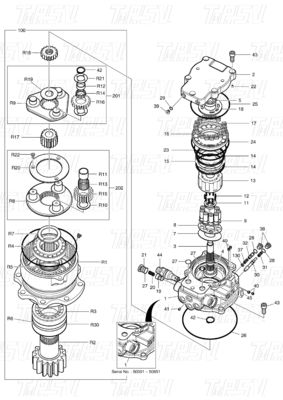 Good price 130426-00031 DX60R खुदाई मशीन स्विंग ड्राइव कैटलॉग काला कारखाना रंग हाइड्रोलिक स्विंग मोटर मोटर ड्राइव ऑनलाइन